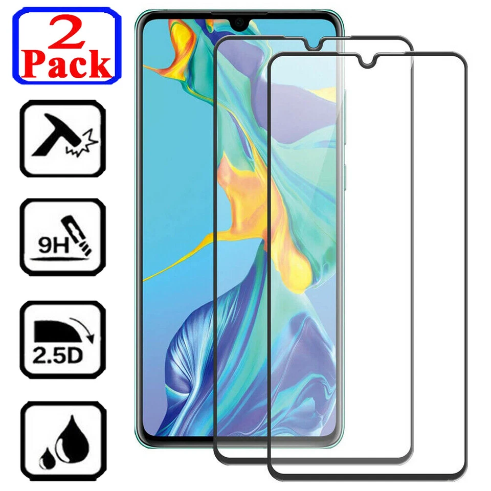 2Pcs FULL COVER  Screen Protector For Huawei P40 Pro P30 Lite P20 Tempered Glass - Image 2 of 4