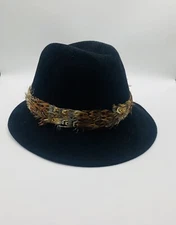 Makins Neiman Marcus Felt Fedora Hat Black  Men's Vintage