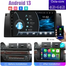 Android 13 9" Car Stereo Radio CarPlay Sat Navi 4+64GB DSP For BMW E39 X5 E53 M5
