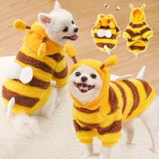 Pet Dog Hoodies Clothing Cat Puppy Bee Costume Holiday Cosplay Warm Clothes