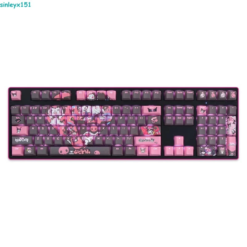 Kuromi Cartoon Translucent 108 Keys PBT Keycap For Mechanical Keyboard Cute Gift - Image 2 of 4