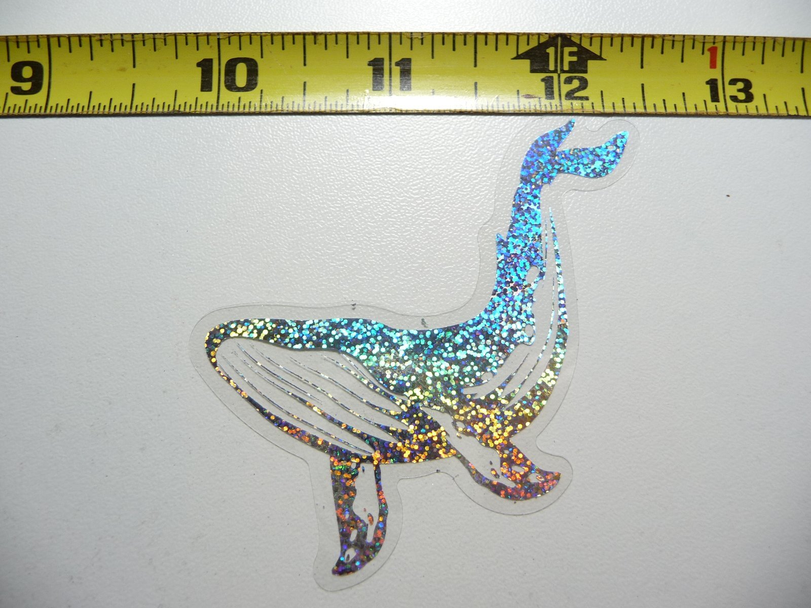 HOLOGRAPHIC ARCHING WHALE STICKER DECAL OCEAN SEA LIFE SPARKLE