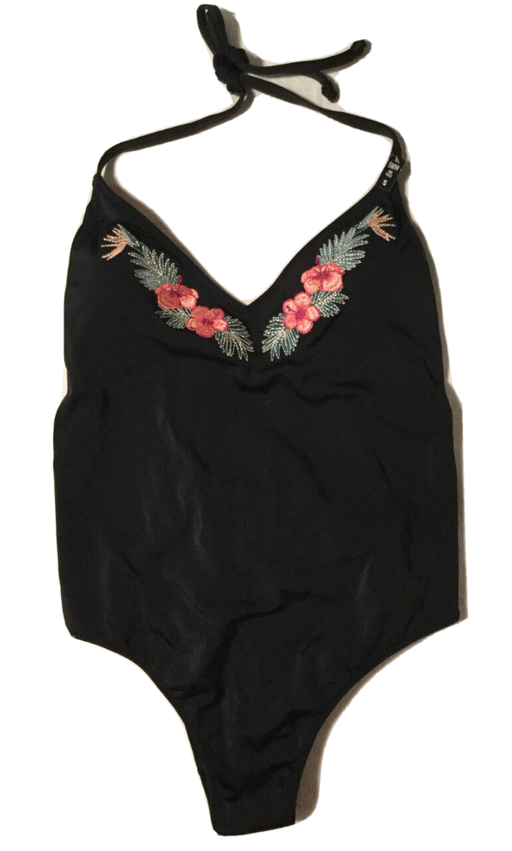 NWT Victorias Secret PINK Embroidered Floral Small One Piece Swim
