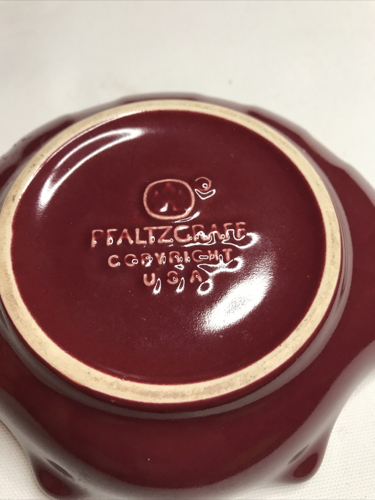 Ceramic Shell Burgundy Dish Pfaltzgraff Trinket Soap Cottage eBay