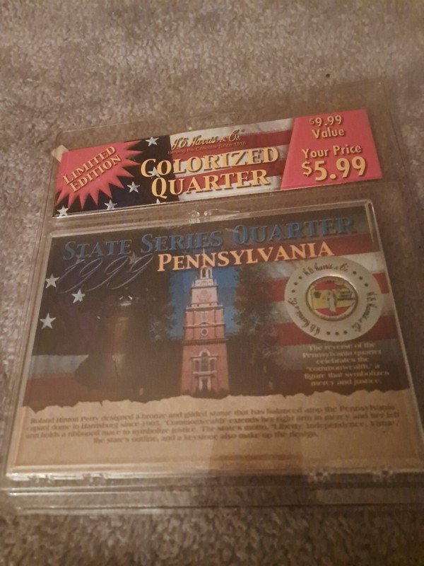 H.E. Harris Colorized Pennsylvania Quarter