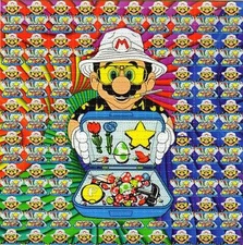 MARIO & his Bag of TRIPS BLOTTER ART perforated sheet paper psychedelic art