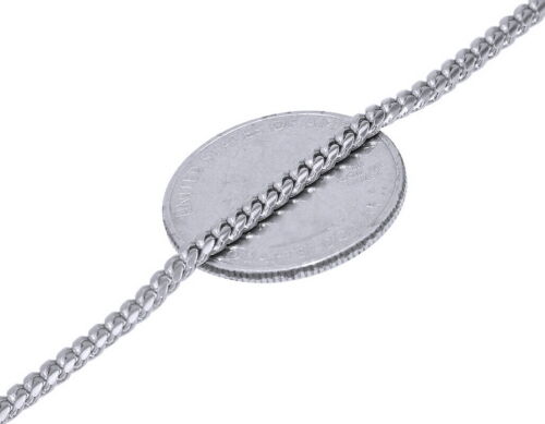 Unisex Miami Cuban Link Chain Necklace 3.5MM Solid Real10K White Gold 16-30 I... - Afbeelding 2 van 4