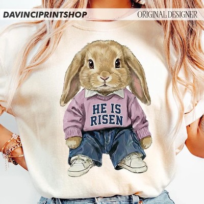 Easter Bunny t-shirt, He is Risen Clipart t-shirt, Christian t-shirt