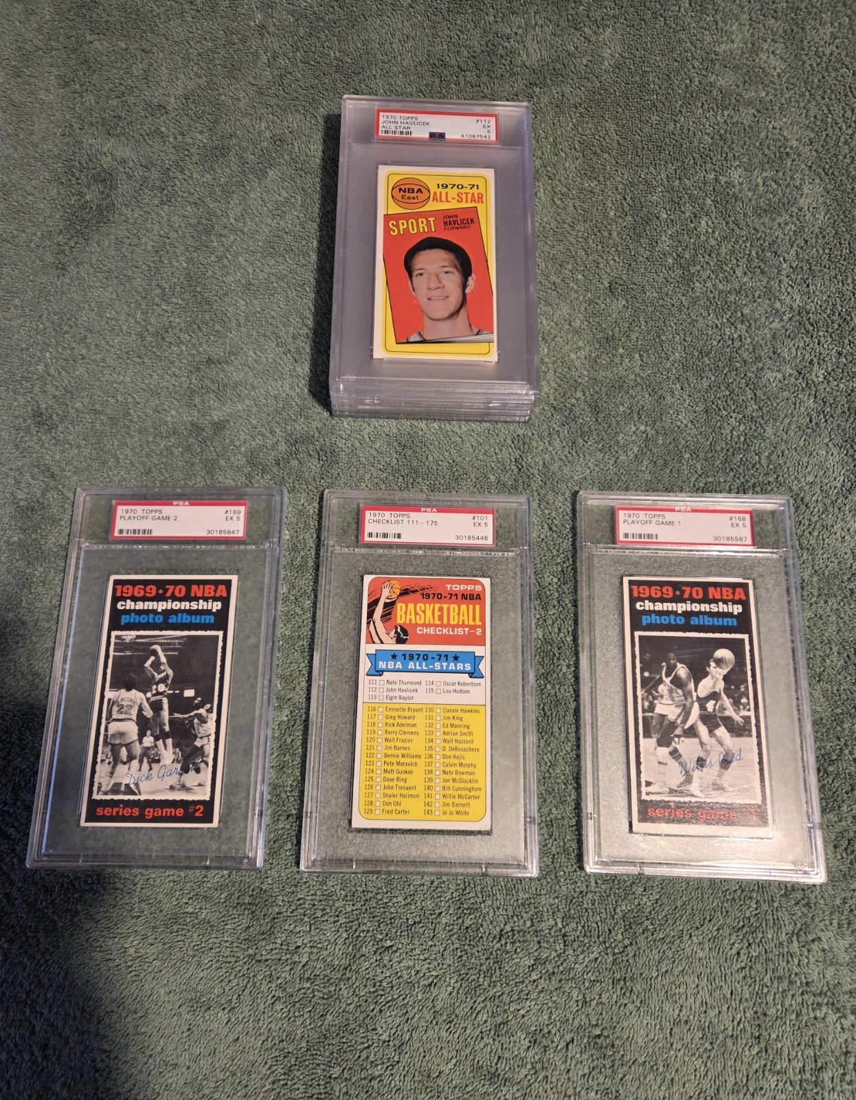 Vintage 1970 Topps Basketball Cards, Great Lot of 8 Tall Boys, All PSA Grade 5 view 21