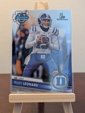 Riley Leonard 6 2023 Bowman University Chrome Duke Blue Devils Card