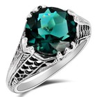 4CT Heat Treated Tourmaline 925 Sterling Silver Edwardian Look Ring Sz 6 XA3-3 — photo 1