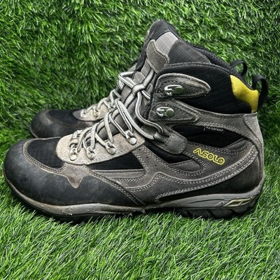 ASOLO Boots Mens Reston WP Waterproof Trail Hiking Shoe Vibram Grey Size 10.5