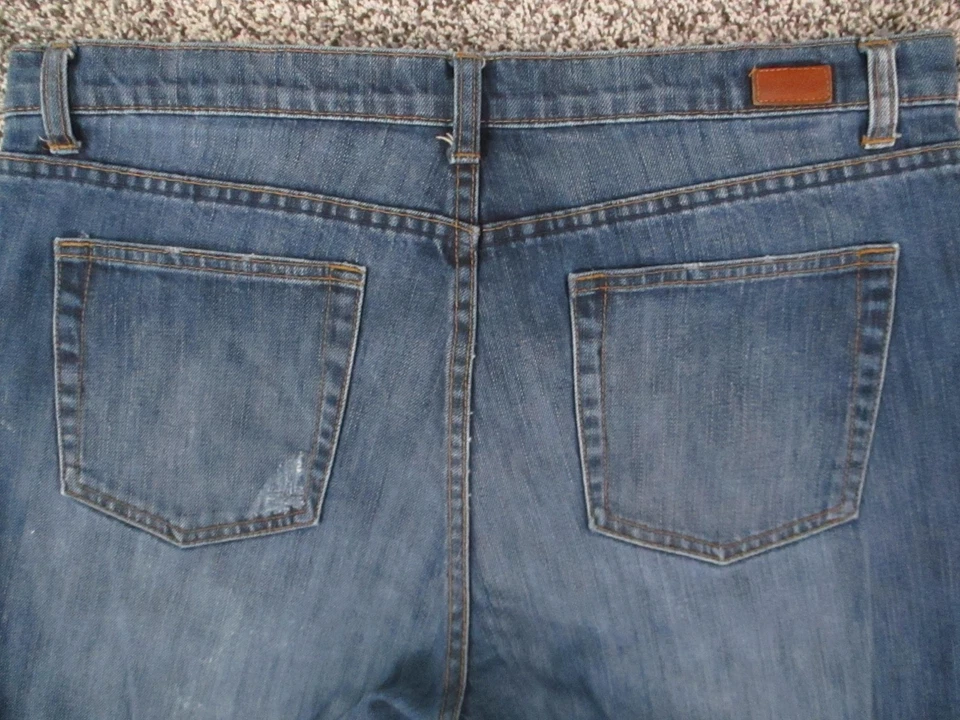 Pantalones de mezclilla London Jean para mujer 14 azules elásticos botones pierna recta 34x32 Foto 4 de 4