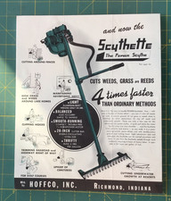 Scythette The Power Scythe Mfd. by HOFFCO INC. RICHMOND IND. on foam board NICE