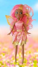 Zuru Sparkle Girlz Fairy Princess Doll 10.5" Black Skin Pink Hair Gold Wings