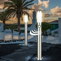 2X AußEnstehlampe Gartenlampe Bewegungsmelder Standleuchte Wegelampe Edelstahl