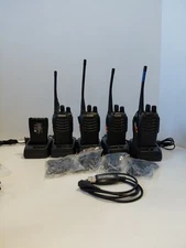 LOT of 4 Baofeng BF-888S UHF CTCSS 5W Handheld Two-way Radios W Xtra Battery