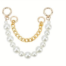 1set 2pcs 2 styles Plastic Pearl Round Beaded bag Handles and Aluminum
