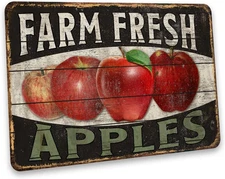 Farm Fresh Apples Sign Farm Life Decor New York Apple Wall Art Fresh Produce Fru