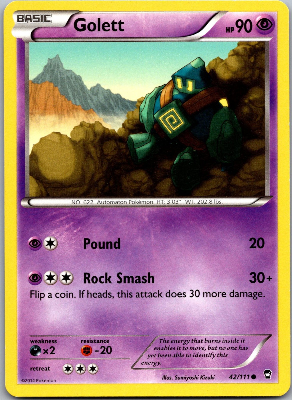 Golett 42/111 Common Furious Fists Pokemon Near Mint