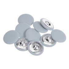 10pcs Fabric Cloth Covered Button 25mm Metal Round Sewing Buttons Light Blue