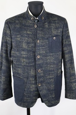Benvenuto grün-blaues Sakko Gr.52/L Polyacryl Schurwolle Polyester Top Zustand