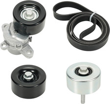 Engine Drive Belt Tensioner Idler Pulley Serpentine Belt Kit Compatible with Nis