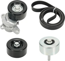 Engine Drive Belt Tensioner Idler Pulley Serpentine Belt Kit Compatible with Nis