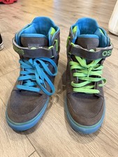 Osiris Rhyme Remix Grey Green Blue Skate Shoes Size 12 Men Worn Scally Trashed