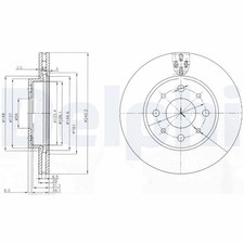 Image of x2 Front Brake Disc Delphi BG3839 Fits Fiat Ford Panda 500 500 C Ka