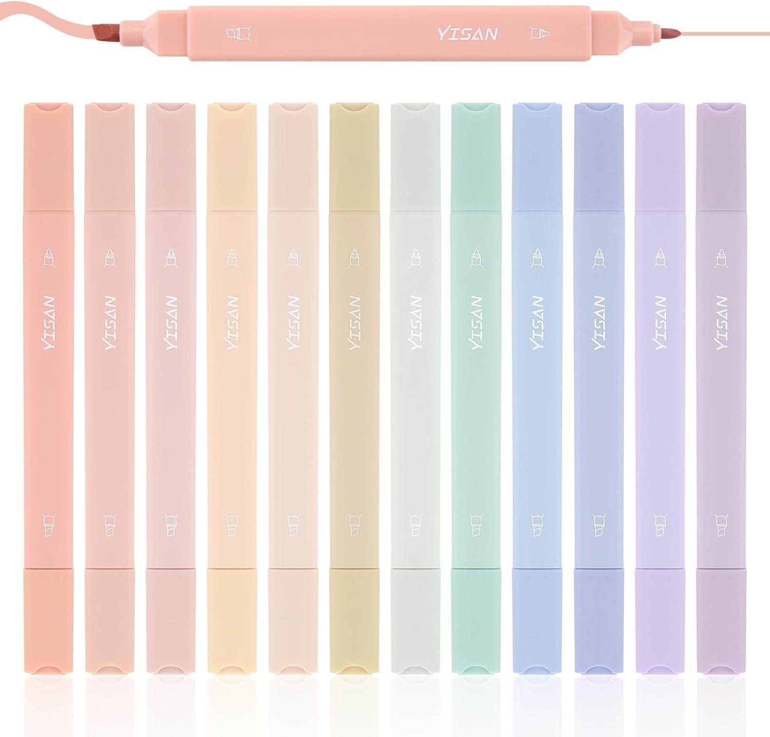 Pastel Highlighter Pens,Double Tip12 Colors Bible Highlighter Markers No Bleed,7