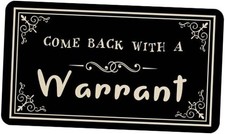 Welcome Doormat Funny Front Door Come Back with A Warrant Doormat Anti-Slip