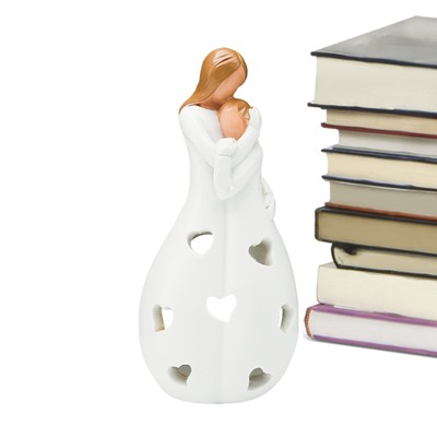 Muttertag Kerzenhalter Mutter Tochter Figur LED Flameless Kerzenhalter