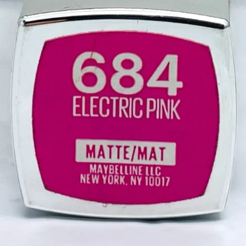 New MAYBELLINE Color Sensational MATTE Lipstick #684 ELECTRIC PINK **RARE - Image 4 of 4