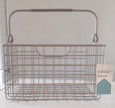 NEW Habitat Grey Wire Storage Baskets X2