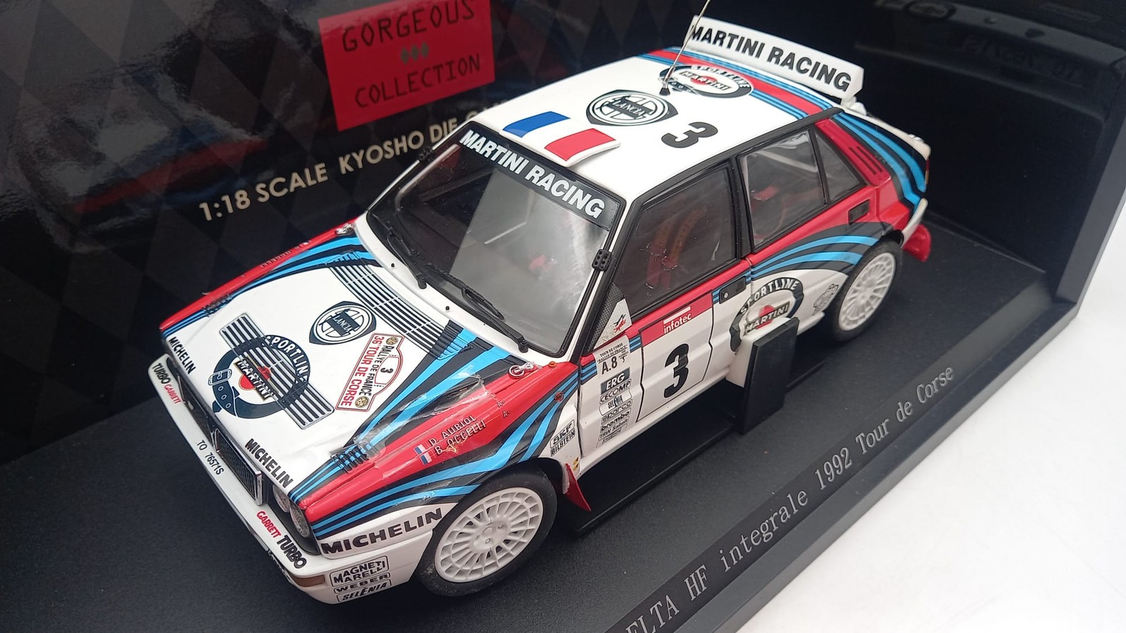 KYO08342B Kyosho Lancia Delta HF integrale Tour de Corse 1992 1/18
