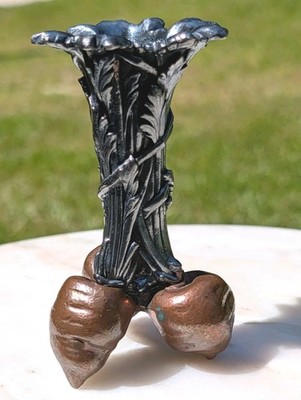 Vintage Christofle Silver Plated Three Carrot Vase