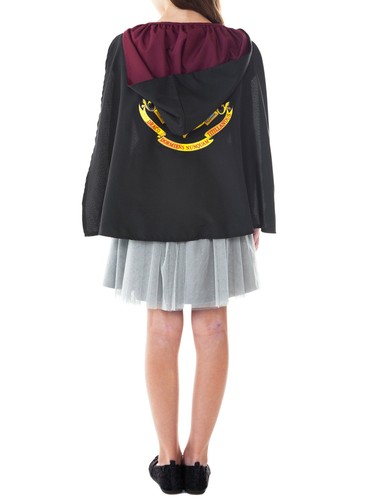 Girls Harry Potter Hermione Halloween Costume Dress Hooded Cape Cosplay Dress Up - Picture 8 of 8