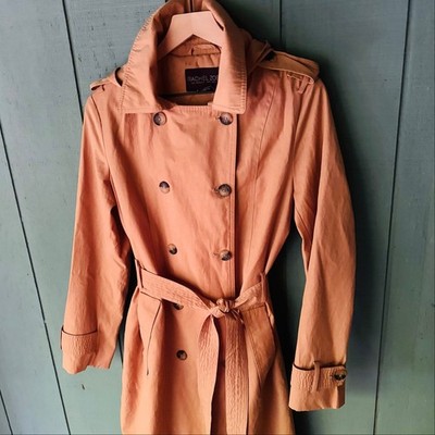 Rachel Zoe Classic Double-Breasted Belted Trench Coat   Camel / Tan size XL