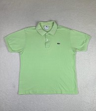 Lacoste Polo Shirt Mens 4 Medium Green 100 Cotton Croc Logo Pique Knit Casual