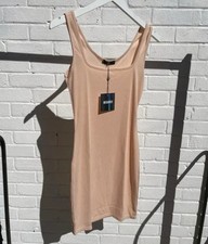 Peach Misguided Mini Strap Body Con Dress Uk 10