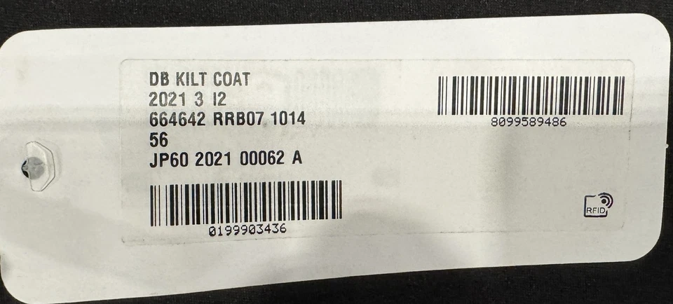 Abrigo MCQ Alexander McQueen DB Kilt Carbón Talla 56 Nuevo Foto 4 de 4