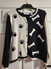 Classic Petite Large Dog Paw Print Sweater