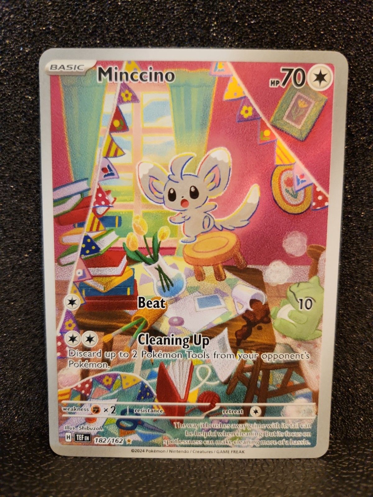 Pokémon TCG Minccino Holo Illustration Rare Card Temporal Forces 182/162 NM