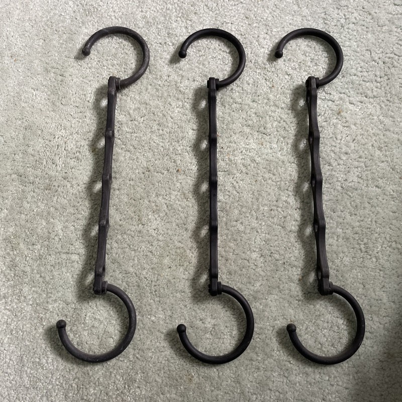 Lot of 3 Black Plastic Magic Multi Space Saving Hangers/ 5 Holes each