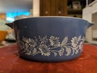 VINTAGE Pyrex COLONIAL MIST Blue White Flowers 475-B 2.5 L Casserole Dish W Lid