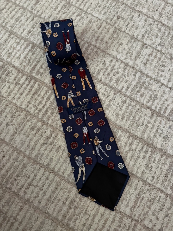 Oscar De La Rental 100% Seda Golfista Corbata Colección Alta Costura Foto 3 de 4