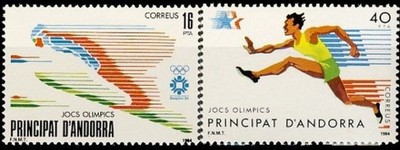 Andorra 1984 Edifil 176/7 Sellos ** Deportes Juegos Olimpicos de Sarajevo y L.A.