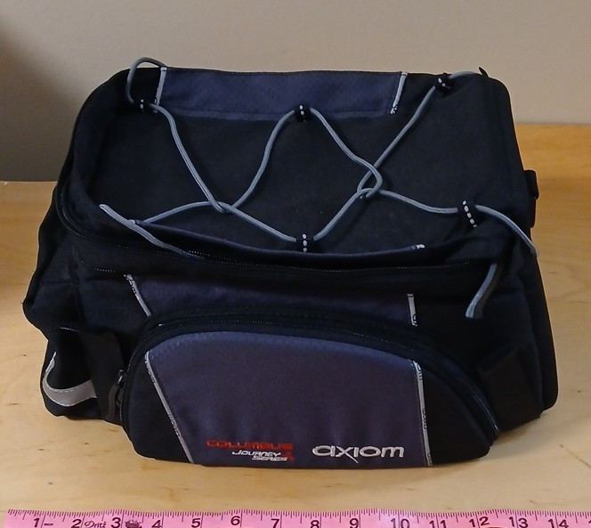Axiom Journey Series Rear Rack Pack Bag Black Gray Nylon Ref