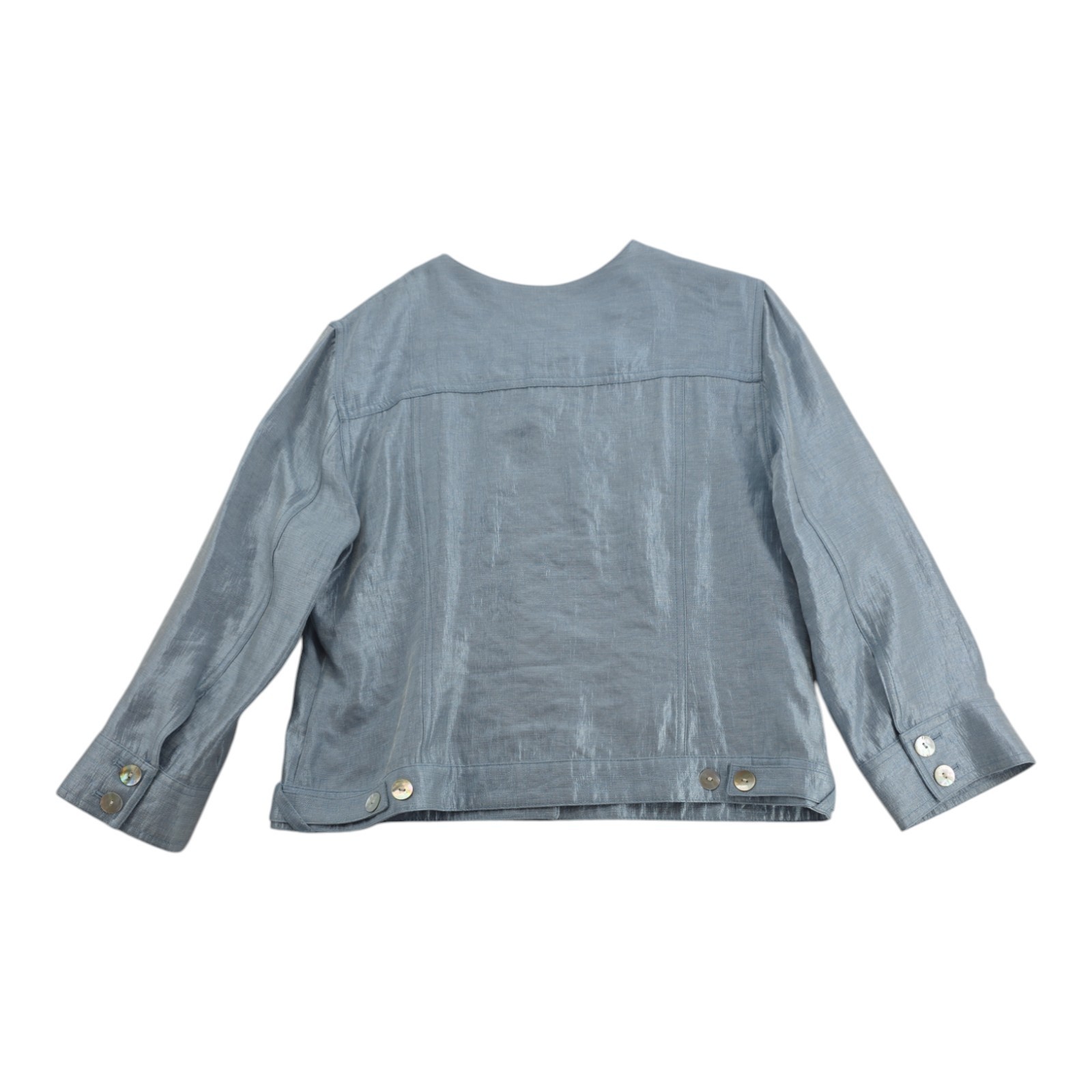 Ruby Rd Women’s Light Blue Shimmer Button Front J… - image 2